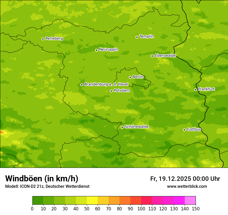 Modellkarten Windgeschwindigkeit