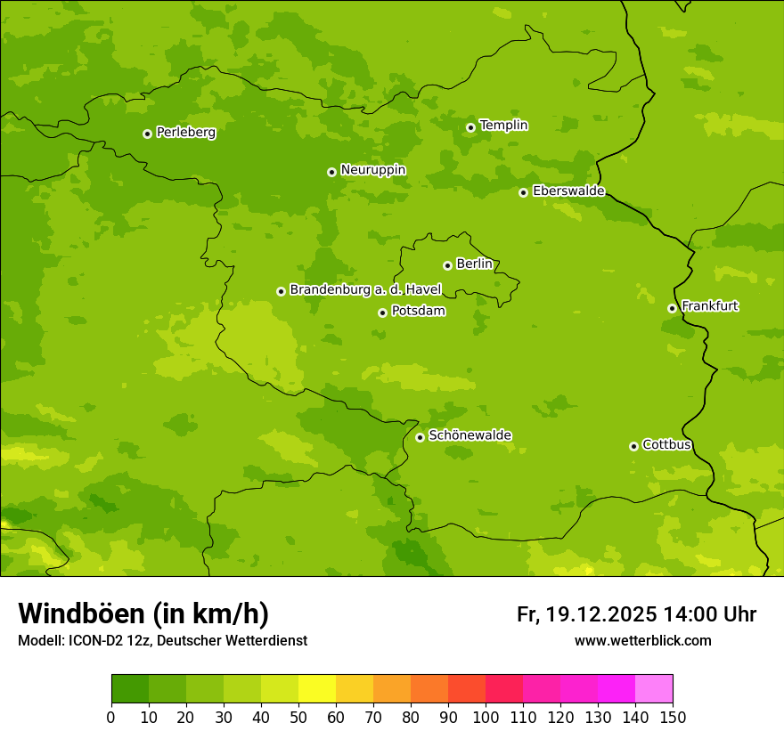 Modellkarten Windgeschwindigkeit