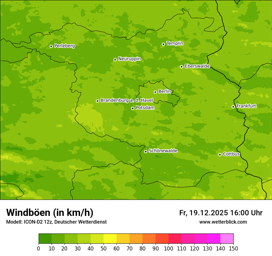 Modellkarten Windgeschwindigkeit