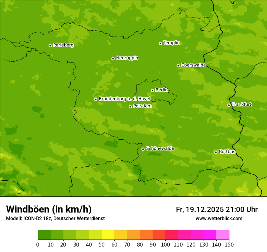 Modellkarten Windgeschwindigkeit