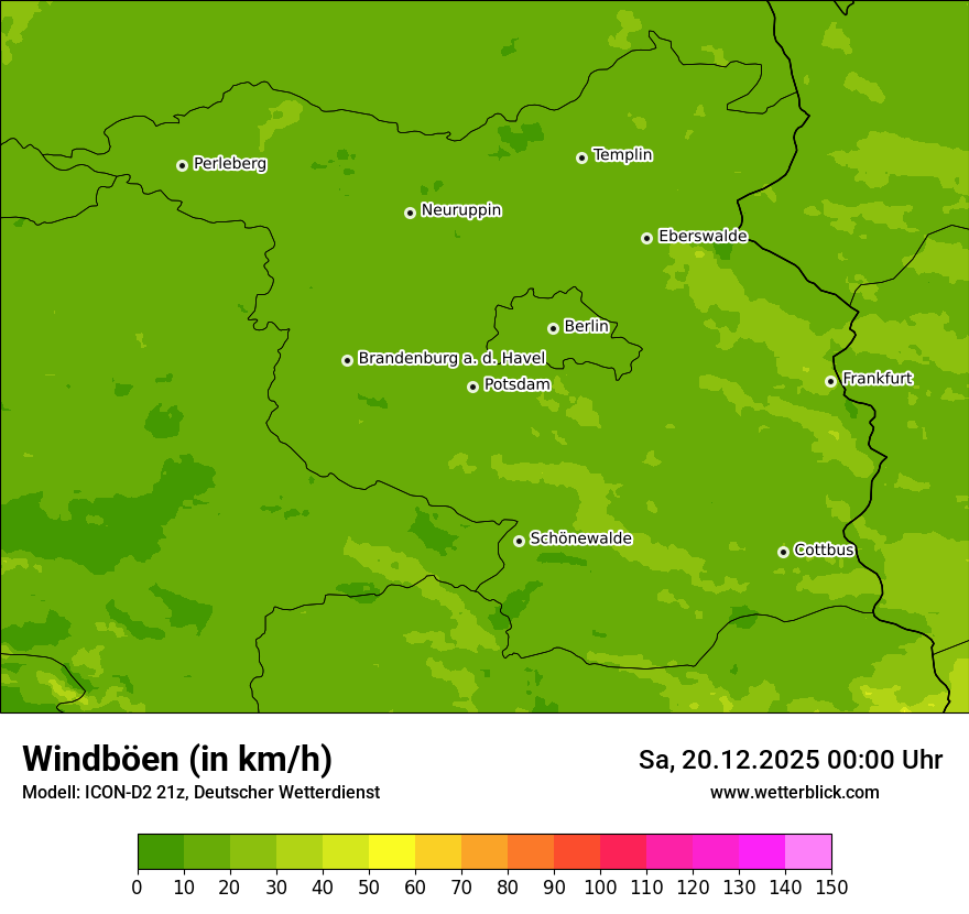 Modellkarten Windgeschwindigkeit