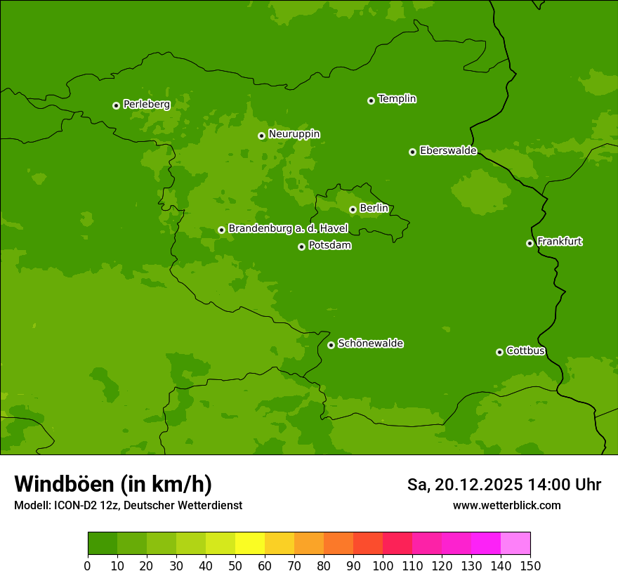 Modellkarten Windgeschwindigkeit