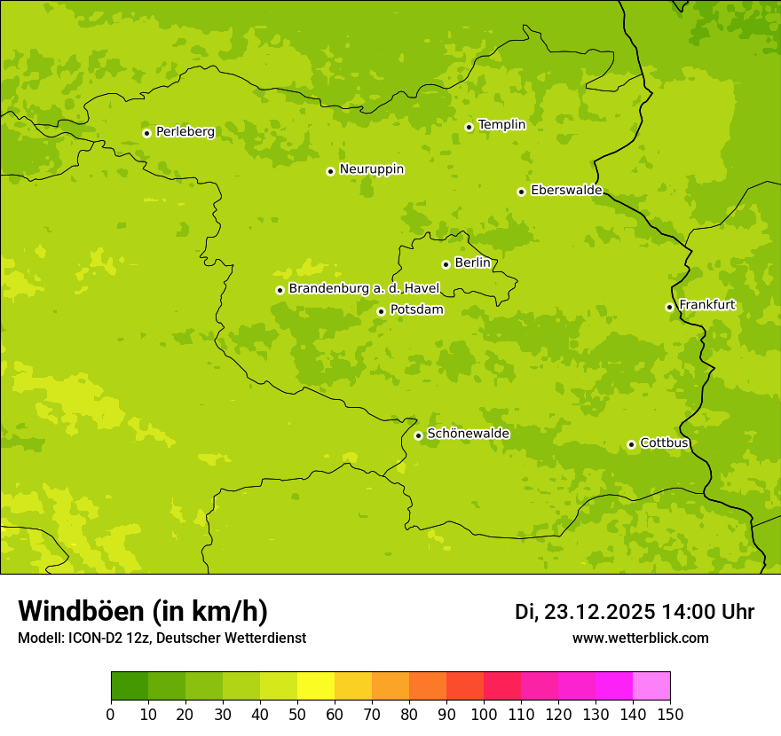 Modellkarten Windgeschwindigkeit