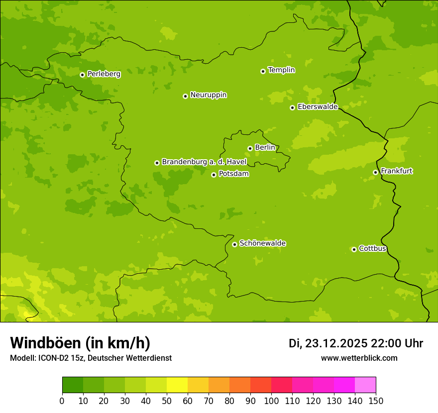 Modellkarten Windgeschwindigkeit