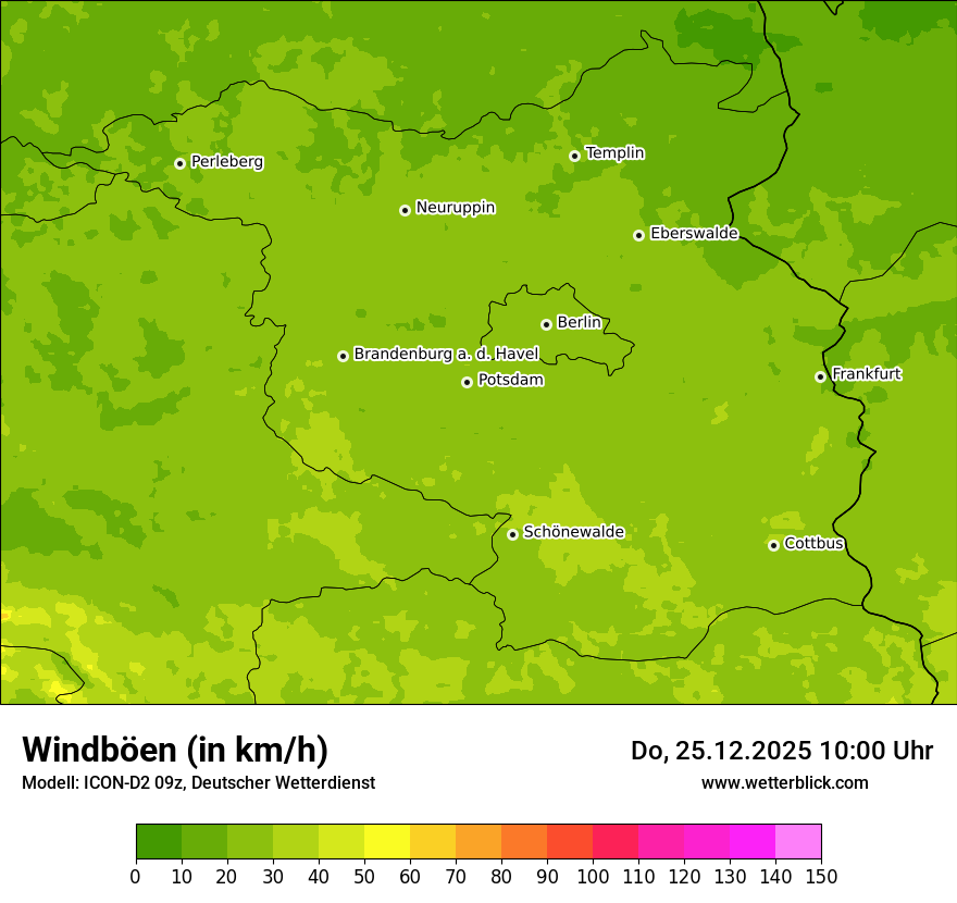 Modellkarten Windgeschwindigkeit