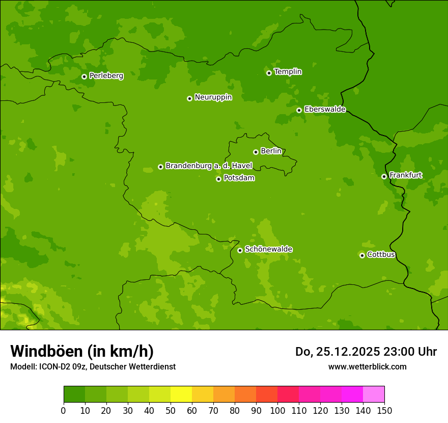 Modellkarten Windgeschwindigkeit