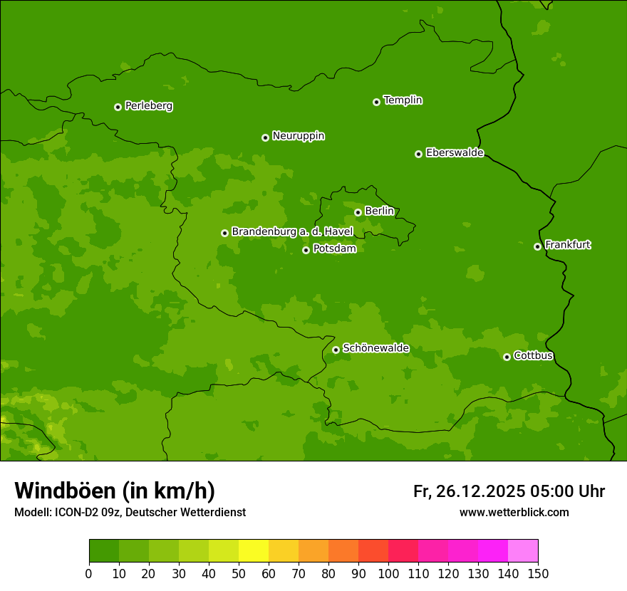 Modellkarten Windgeschwindigkeit