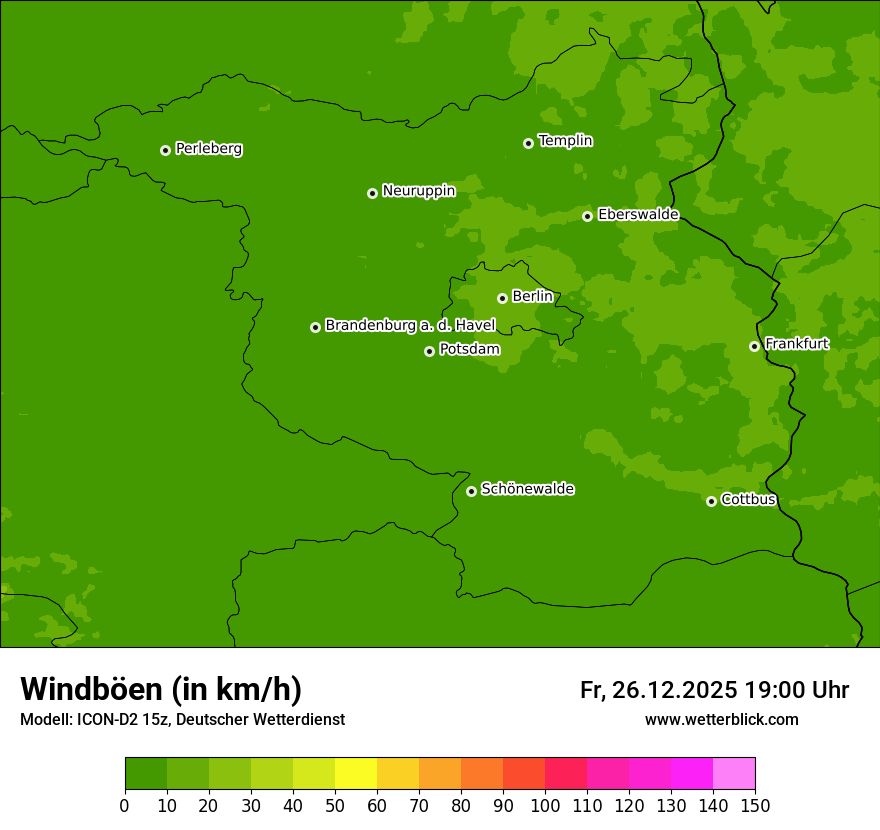Modellkarten Windgeschwindigkeit