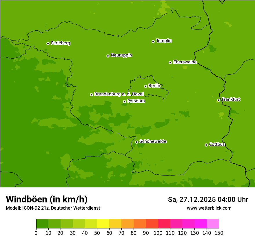 Modellkarten Windgeschwindigkeit