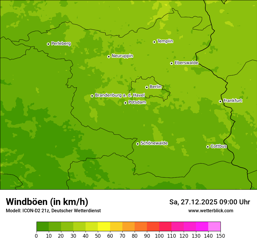 Modellkarten Windgeschwindigkeit