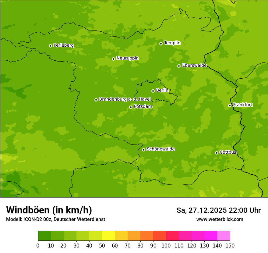 Modellkarten Windgeschwindigkeit