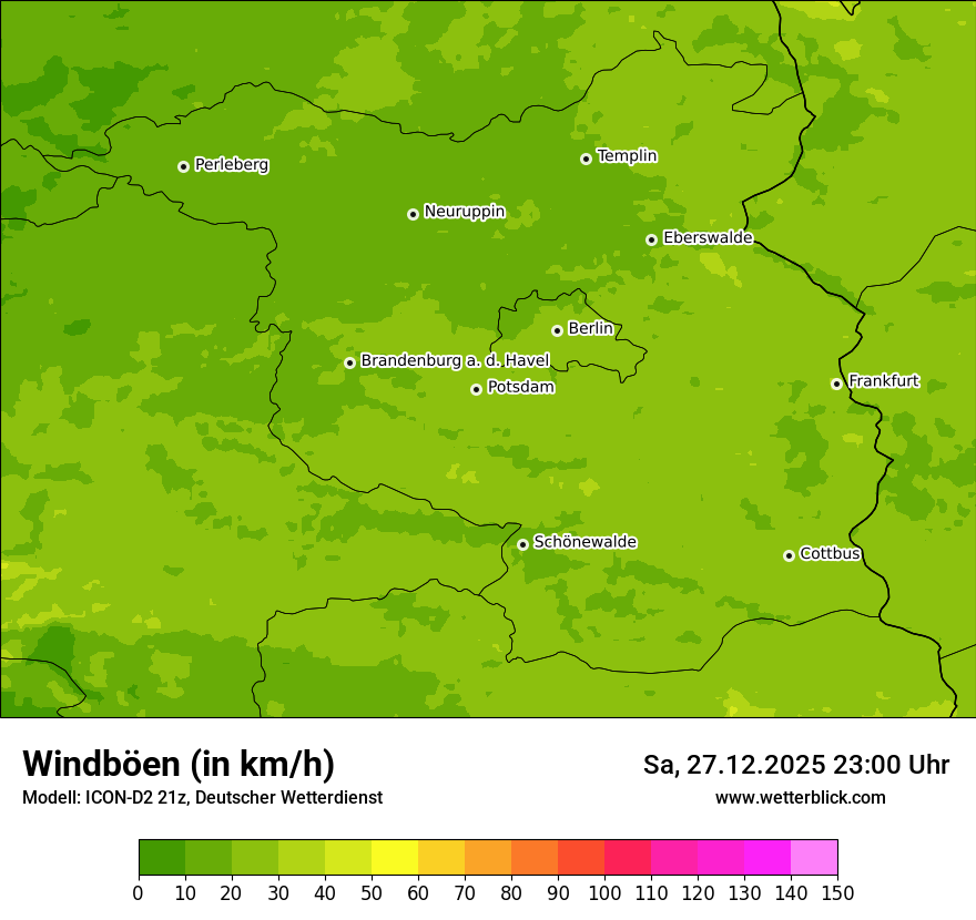 Modellkarten Windgeschwindigkeit