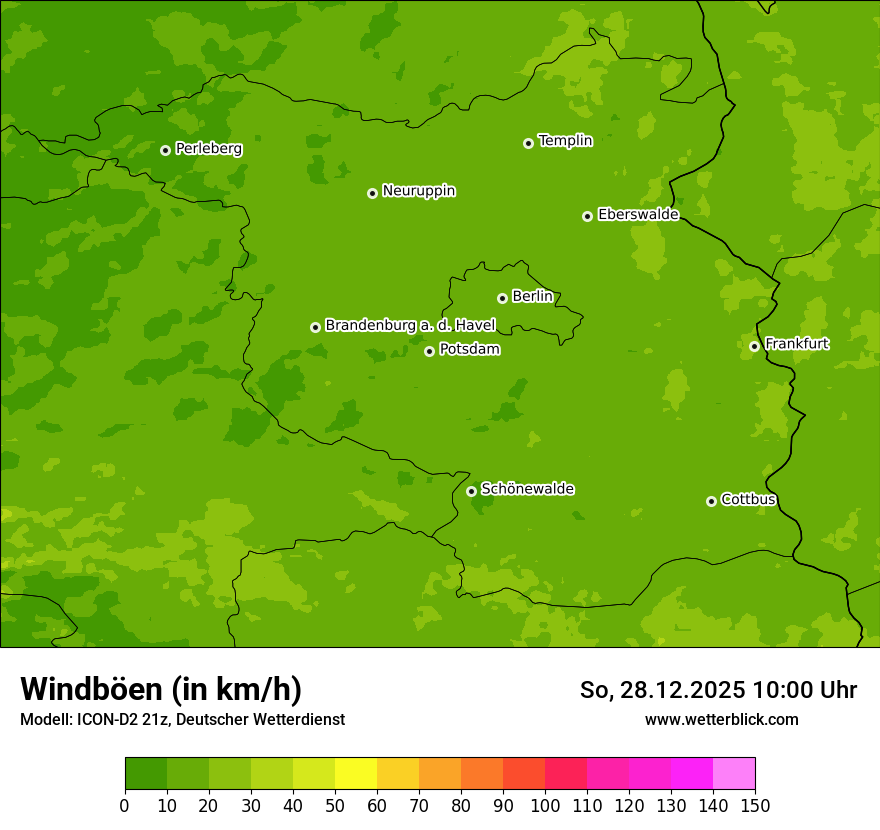 Modellkarten Windgeschwindigkeit