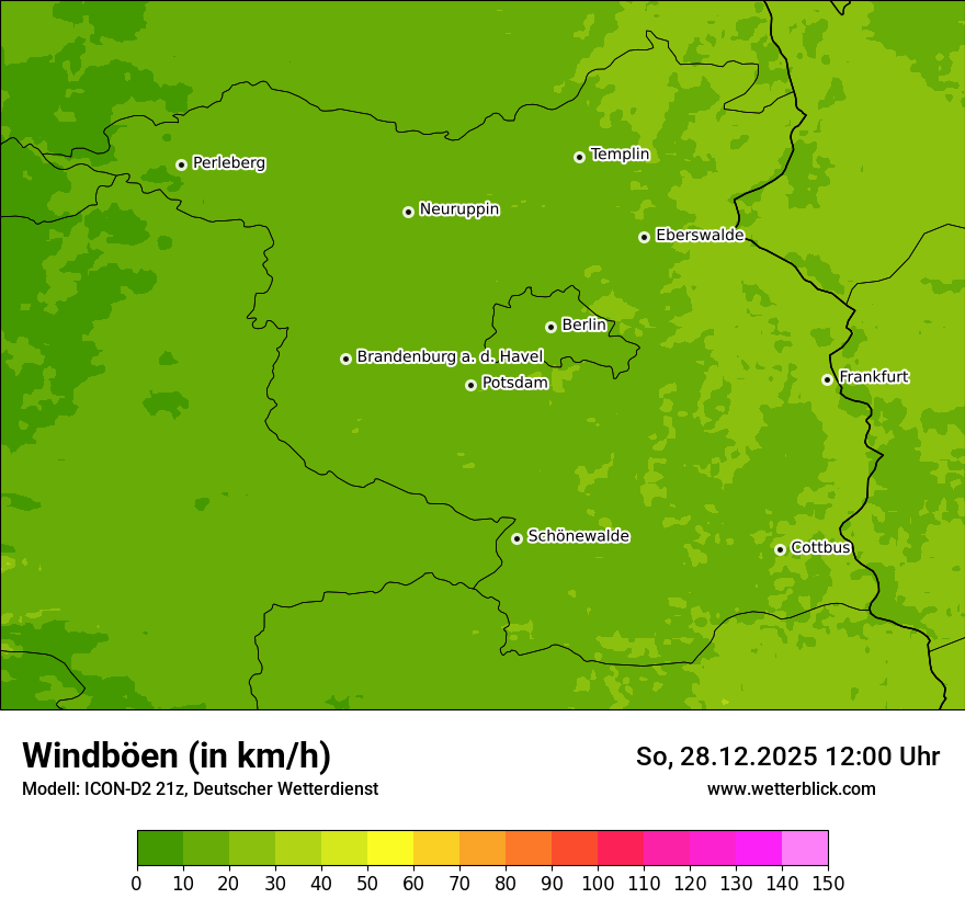 Modellkarten Windgeschwindigkeit