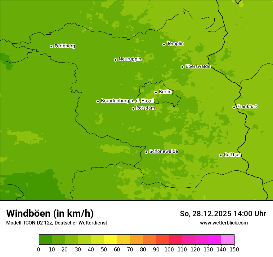 Modellkarten Windgeschwindigkeit