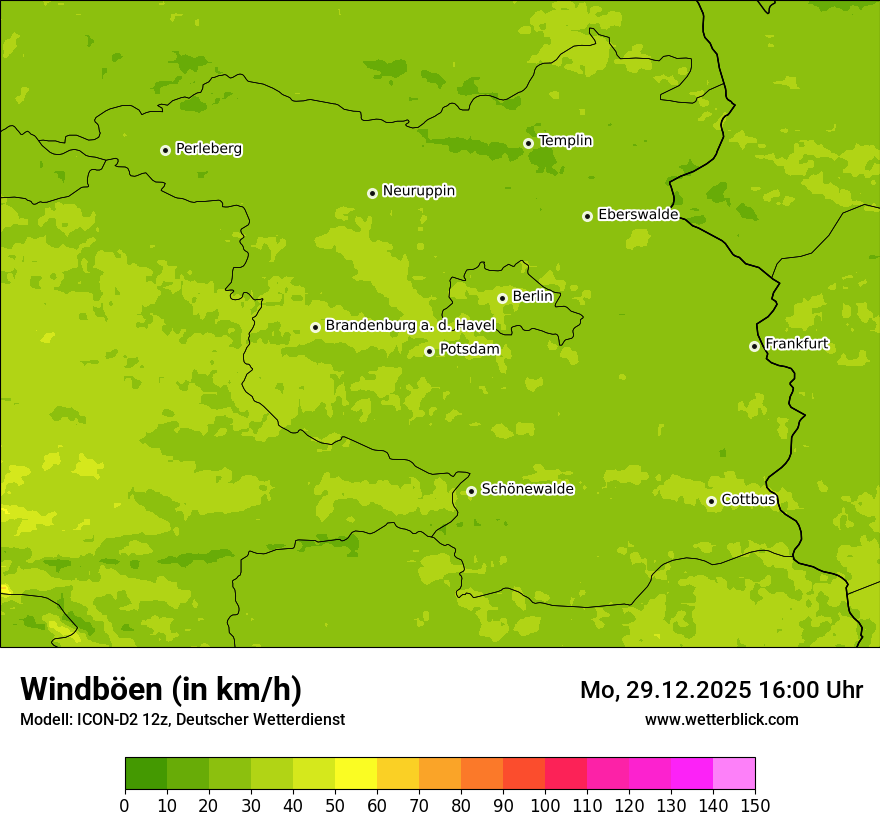 Modellkarten Windgeschwindigkeit