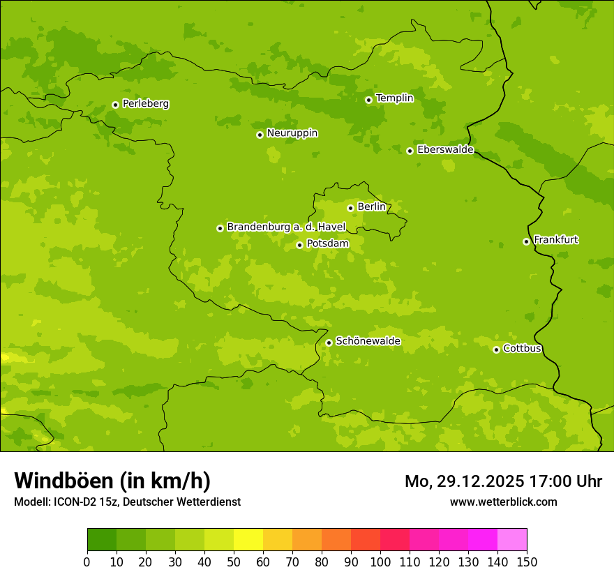 Modellkarten Windgeschwindigkeit