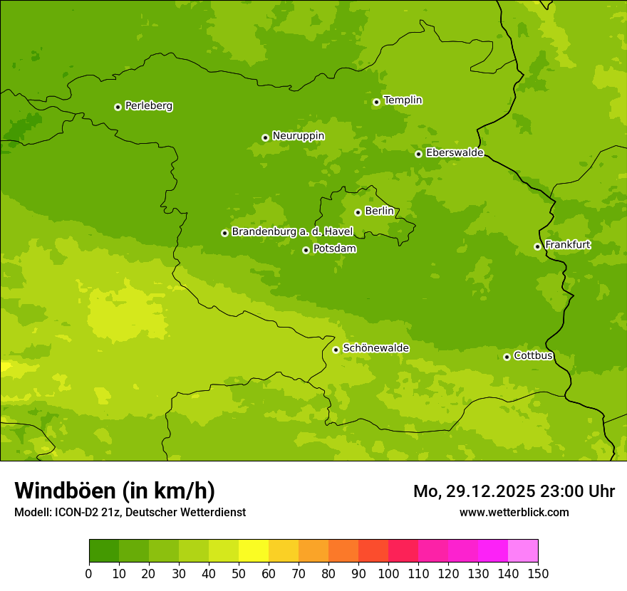Modellkarten Windgeschwindigkeit