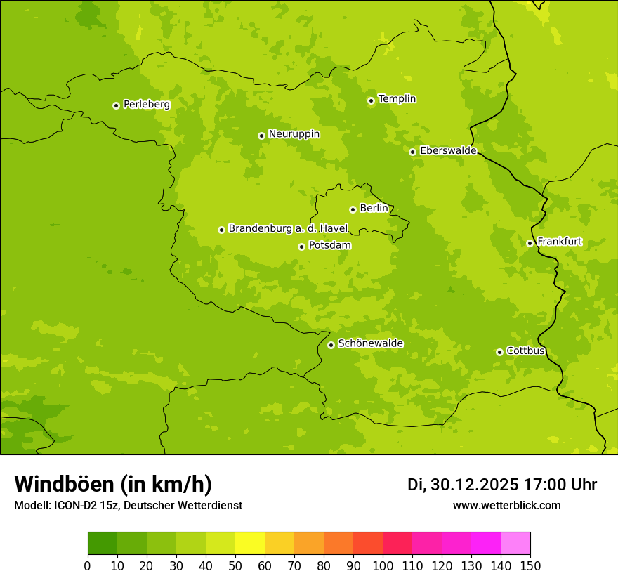 Modellkarten Windgeschwindigkeit