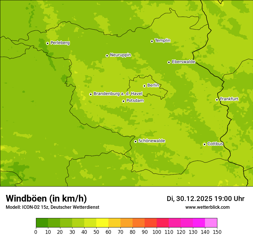 Modellkarten Windgeschwindigkeit