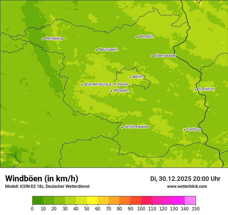Modellkarten Windgeschwindigkeit