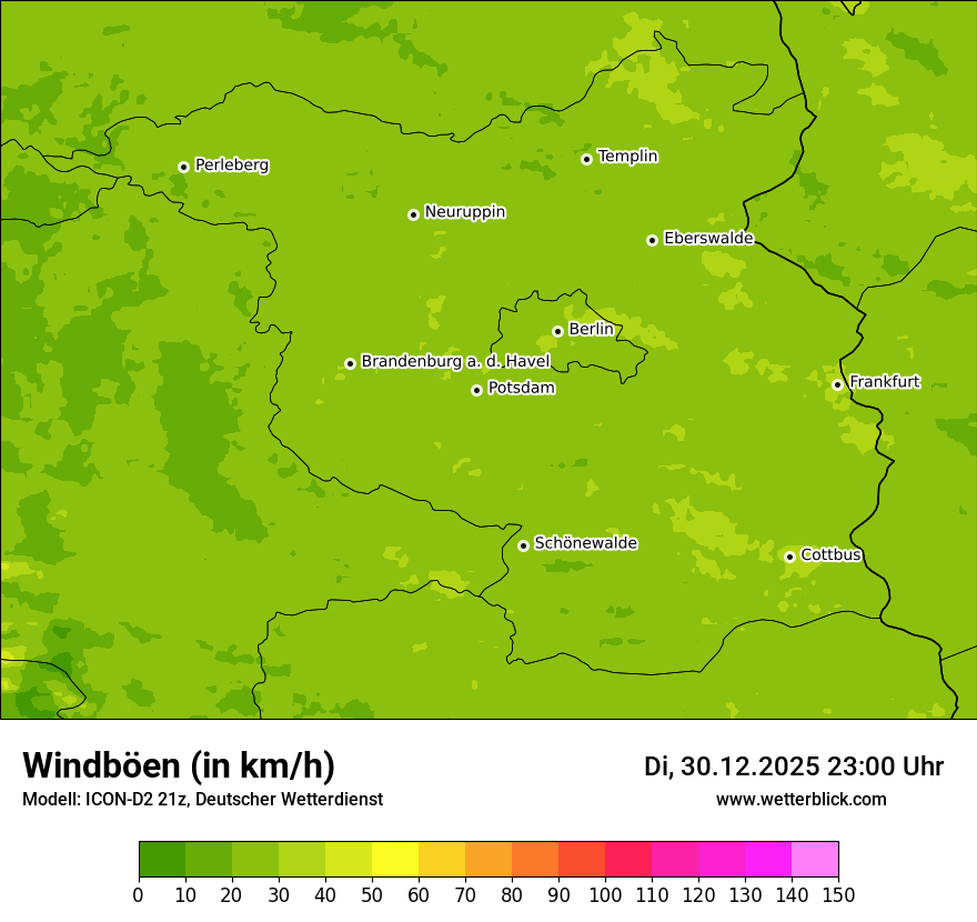 Modellkarten Windgeschwindigkeit