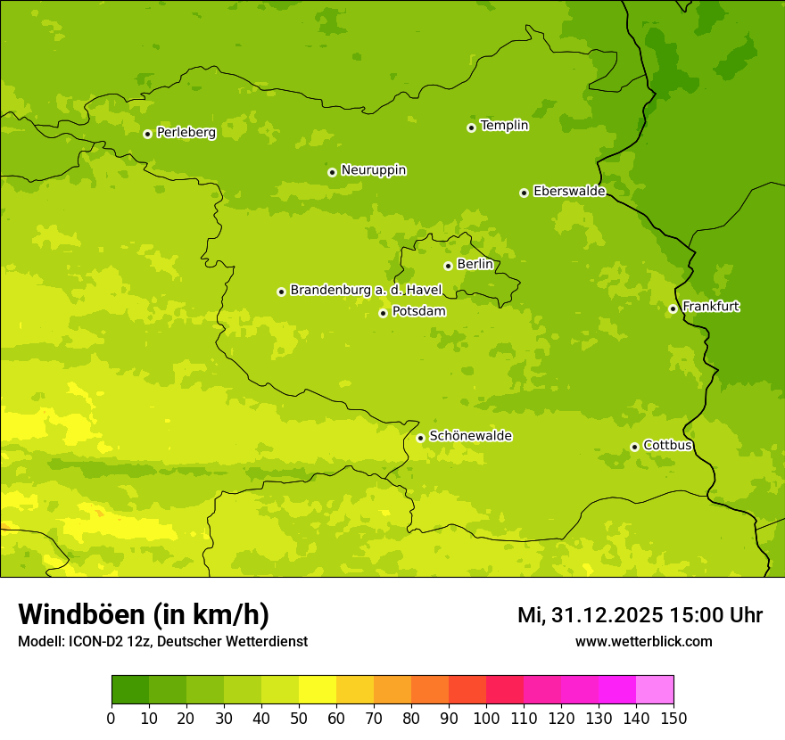 Modellkarten Windgeschwindigkeit