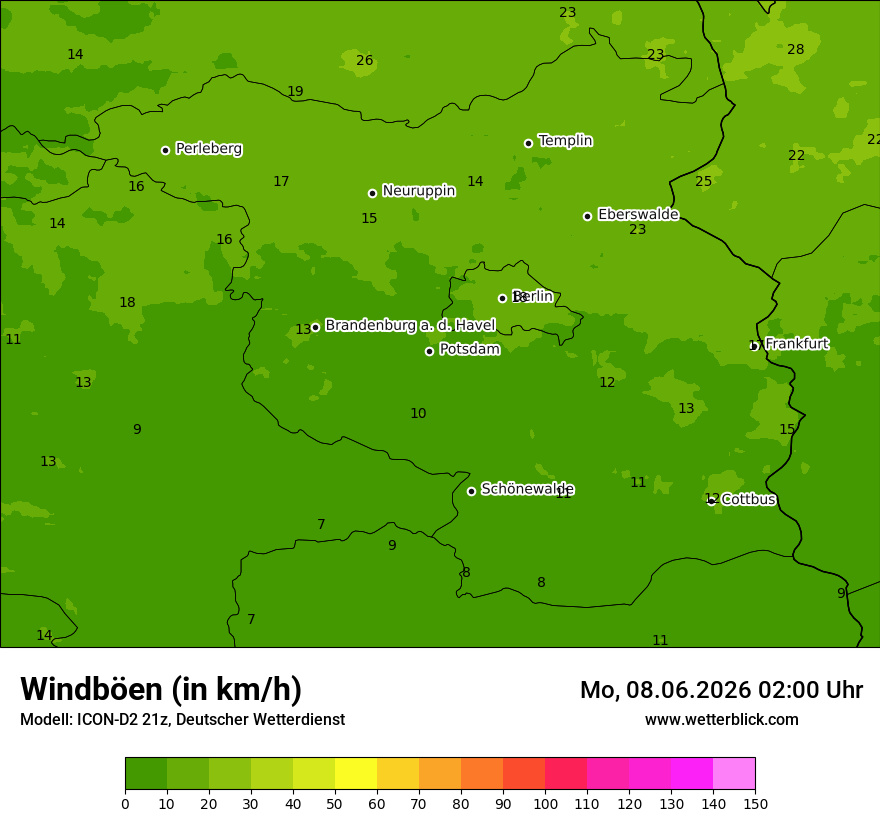 Maximale Windböen