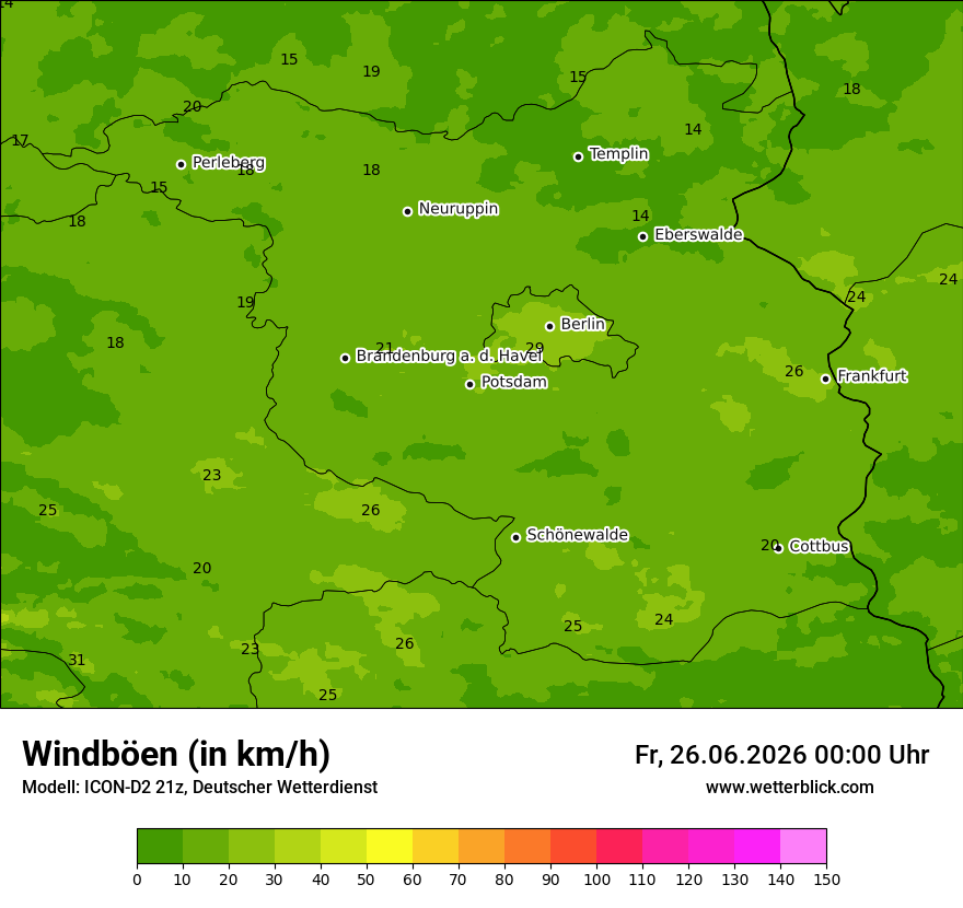 Maximale Windböen