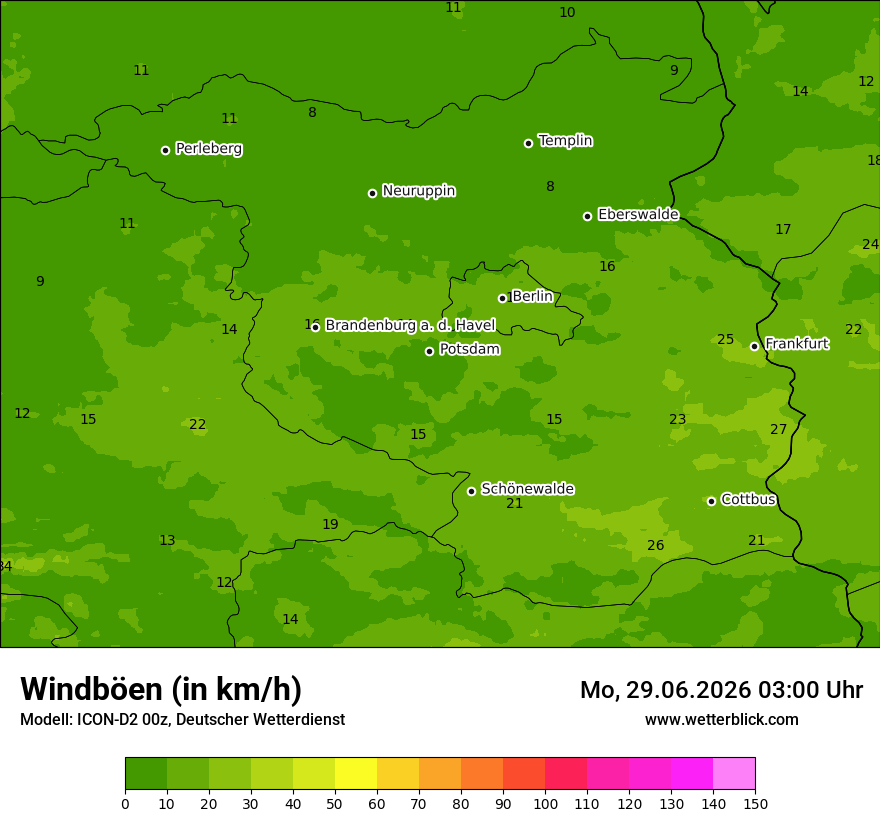 Maximale Windböen