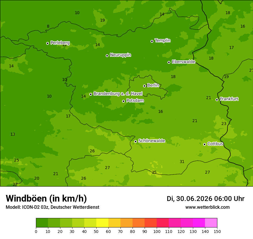 Maximale Windböen