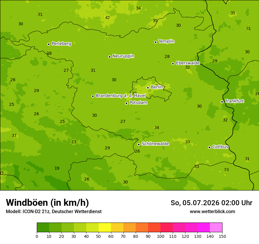 Maximale Windböen