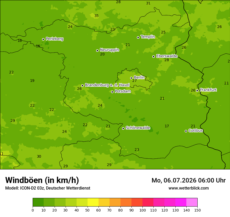 Maximale Windböen