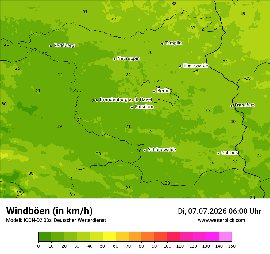 Maximale Windböen