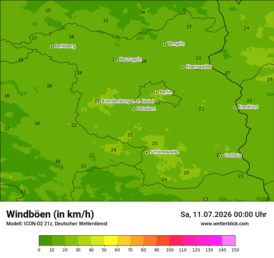 Maximale Windböen