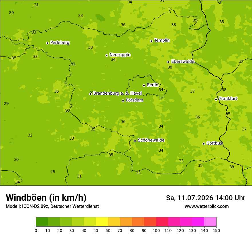 Maximale Windböen