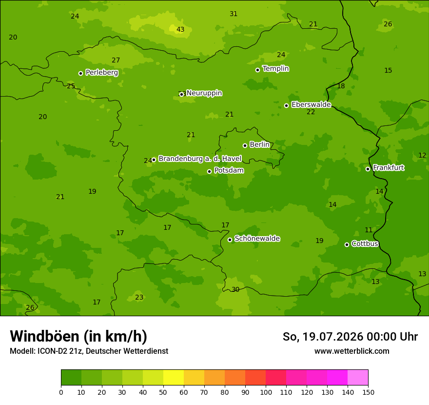 Maximale Windböen