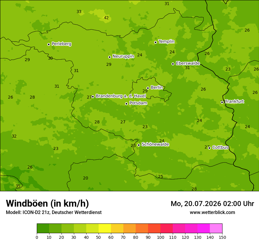 Maximale Windböen