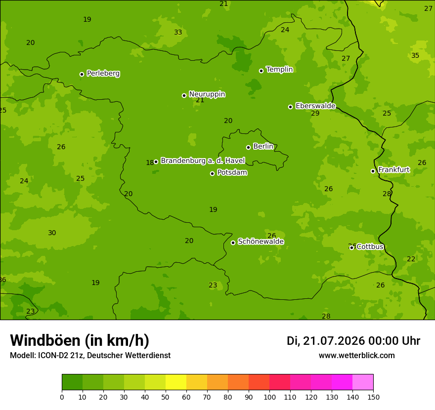 Maximale Windböen