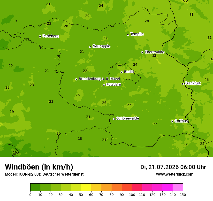 Maximale Windböen