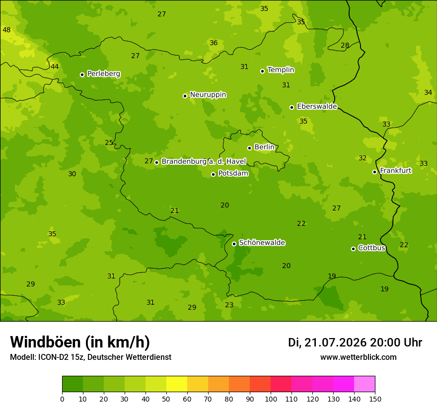 Maximale Windböen