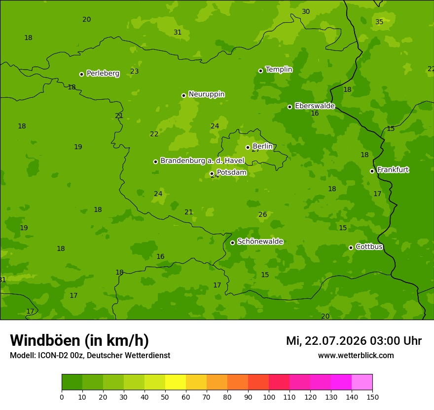 Maximale Windböen
