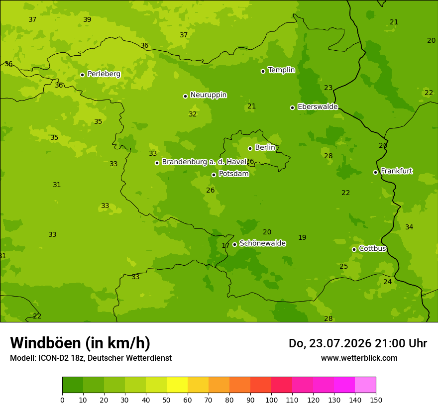 Maximale Windböen