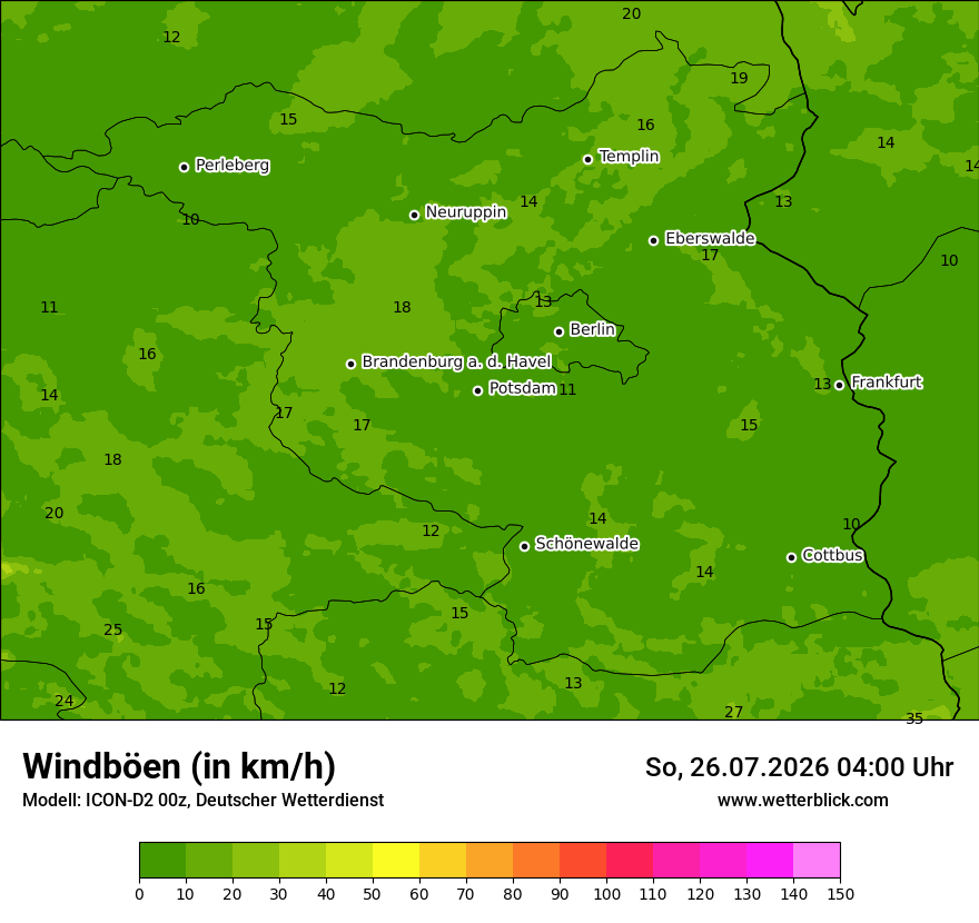 Maximale Windböen