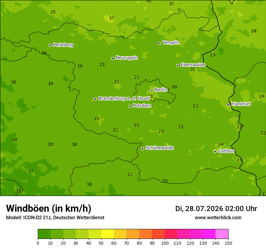 Maximale Windböen