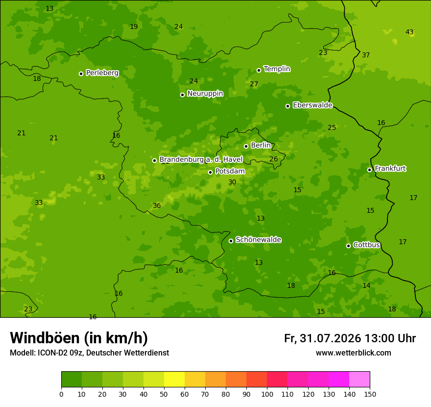 Maximale Windböen