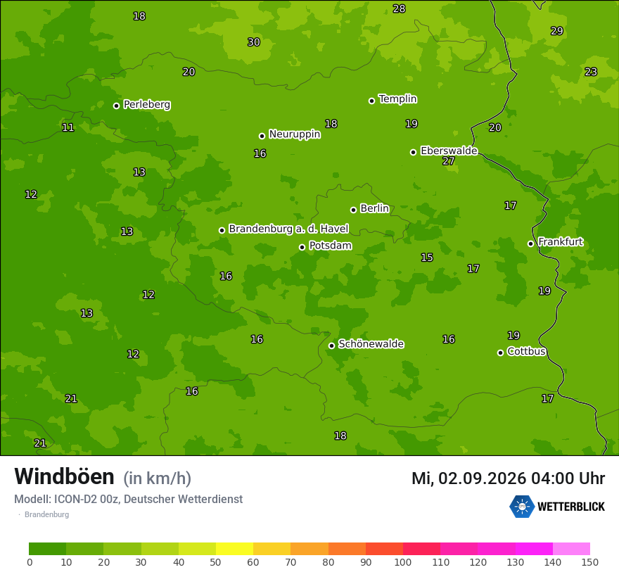 Maximale Windböen