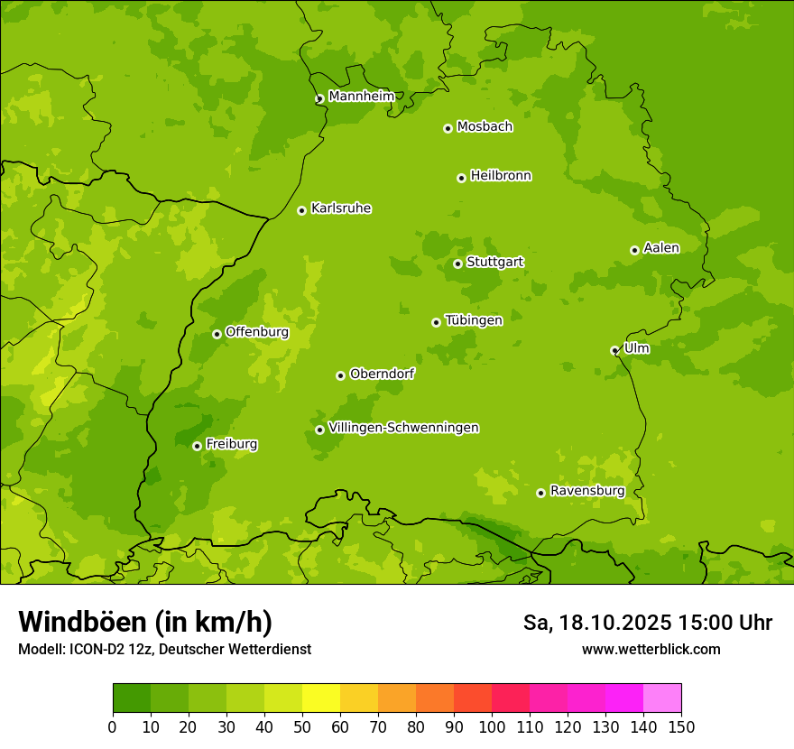 Modellkarten Windgeschwindigkeit