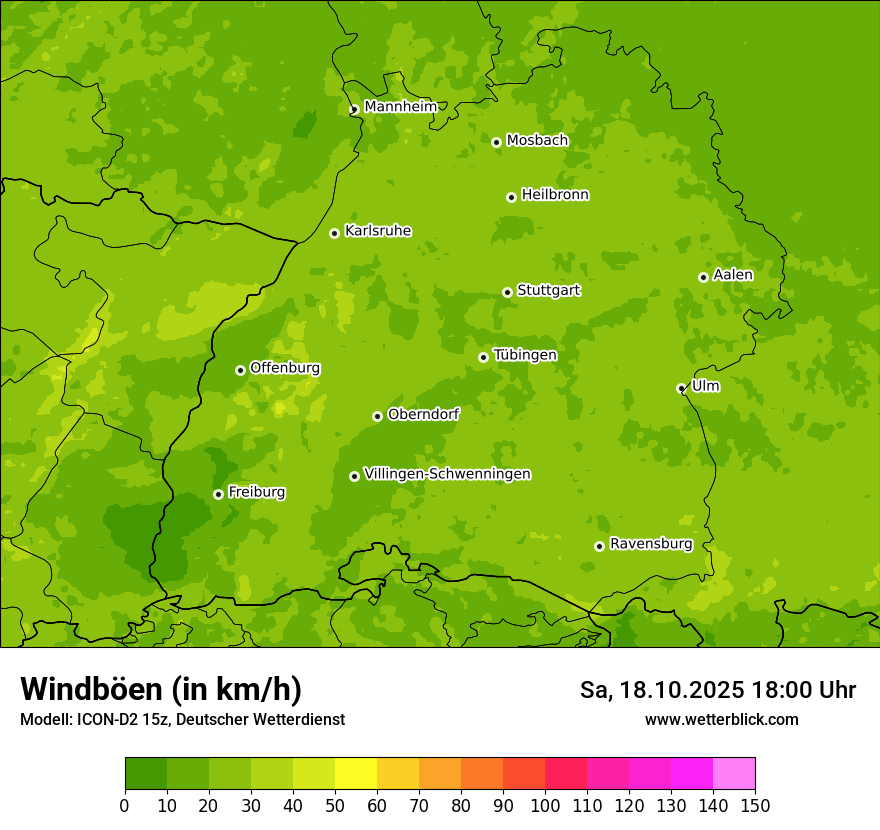 Modellkarten Windgeschwindigkeit