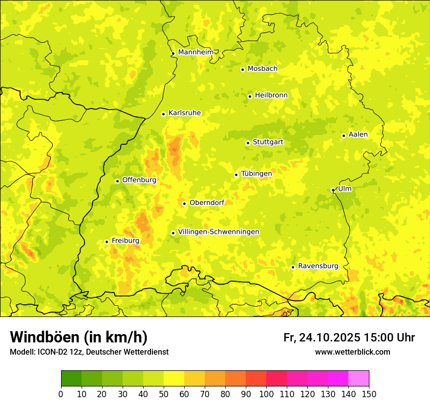 Modellkarten Windgeschwindigkeit